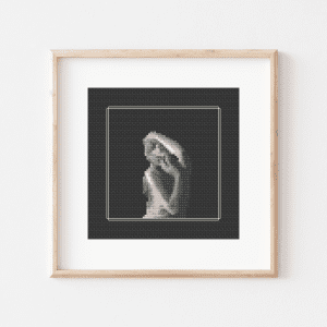 Cross stitch of the Tortured Poets Department: The Anthology album cover.